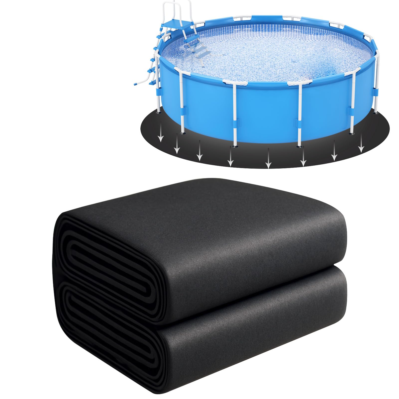 Photo 1 of 10' Round Pool Liner Pad for Above Ground Pool, Pool Padding Underlayment for Pool Bottom, Seamless Swimming Pool Ground Cloth, Extend Liner Life
