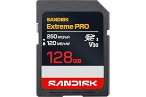 SANDISK 128GB Extreme PRO SD UHS-I Card - Up to 250MB/s Read Speed and 120MB/s Write Speed, 4K UHD, Full HD, U3, and V30 - SD
