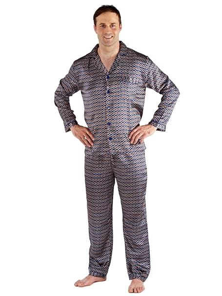 Herren Satin Bademantel Bademantel Kimono, Satin Pyjama Set Nachthemd