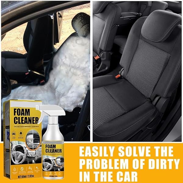 TOHEOK 2PCS PURPOSE FOAM CLEANER, ALL AROUND MASTER FOAM CLEANER,PURPOSE CLEANER FOR CAR, UPHOLSTERY CLEANER FOR CAR SEATS, INTERIOR, CAR SEAT STAIN REMOVER