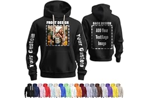 Jaleanigh Custom Hoodie Cotton/Fleece-Lined for Adult S-3XL - Printing Your Own Logo/Text/Image Personalized Couples