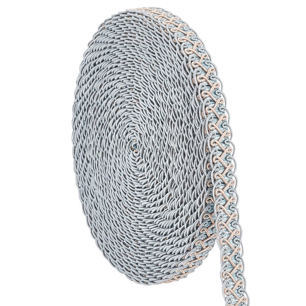 PH PandaHall 13 Yard Gimp Braid Woven Fabric Trim Polyester Braided Lace Blue Upholstery Trim for Wedding Costume DIY Crafts Sewing Jewelry Making Curtain Slipcover Home Decor