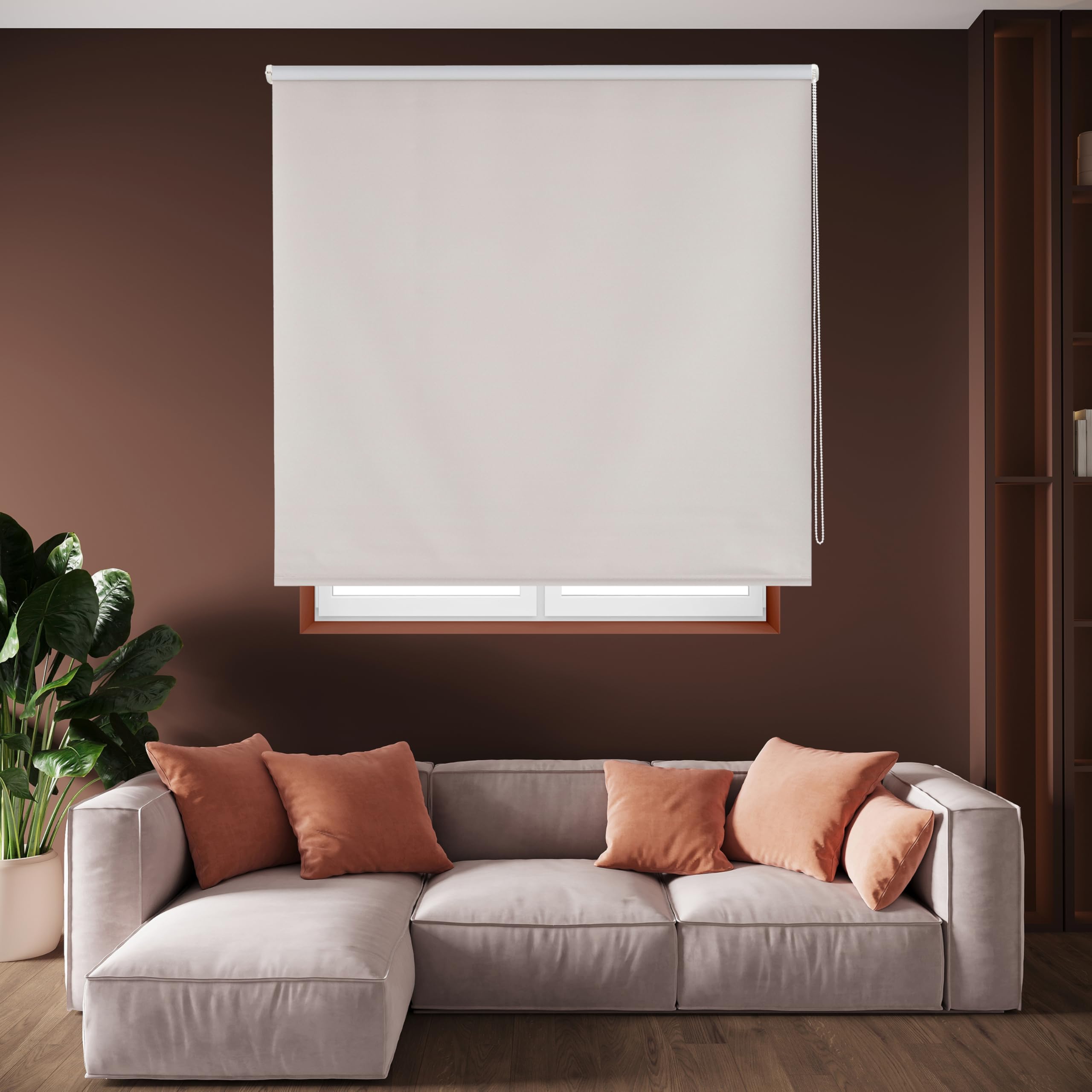 Blindecor Draco - 100 Percent Opaque Roller Blind, 120x230 cm, Silver Grey