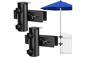 Lalafancy Umbrella Base for Deck Railing, Adjustable Deck Umbrella Mount Bracket Patio Umbrella Holder Outdoor Umbrella Stand