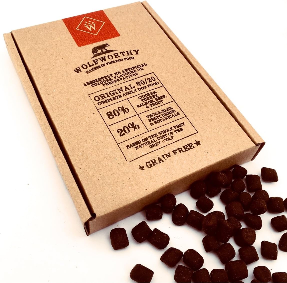 All Natural, Grain-Free, 80 20 Dog Food. Dry food alternative to feeding raw. Highest possible rating on allaboutdogfood.co.uk. Made from 80% Meat and 20% Vegetables, Fruits & Herbs. - 60g Sample
