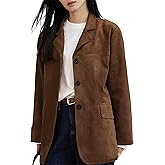 Babalet Women's Faux Suede Blazer Jacket 2024 Fall Fashion Outfits Oversized Casual Coat