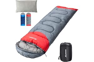 BISINNA Sleeping Bag with Pillow - 4 Season Backpacking Sleeping Bag Lightweight Waterproof Warm and Washable for Adults, Kids, Women, Men's Outdoors Camping, Hiking, Mountaineering