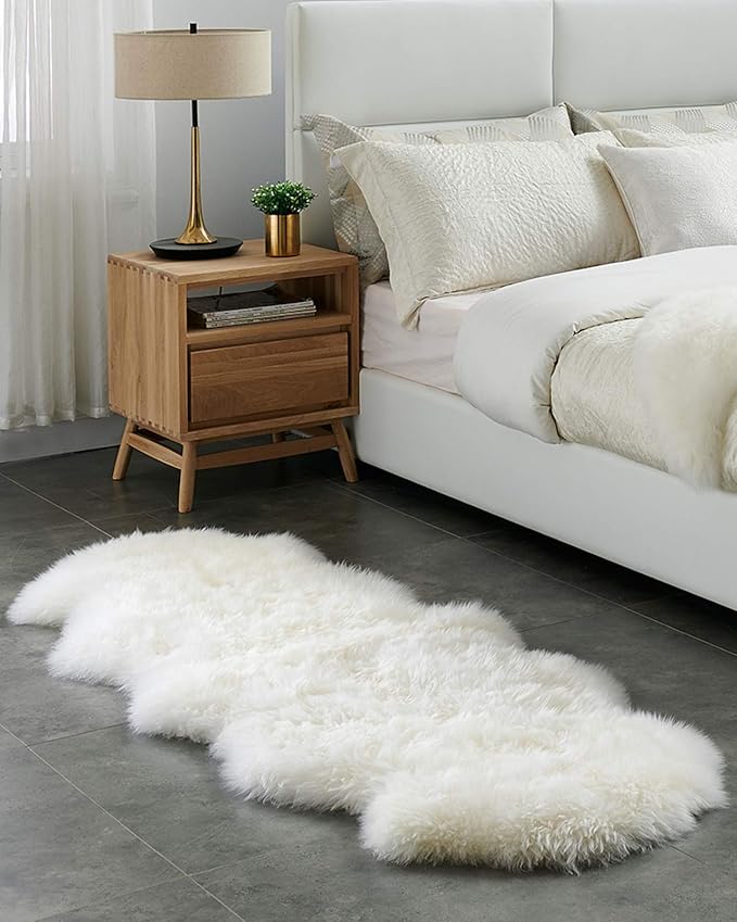 V-Parasoll Premium Suave Piel De Piel De Oveja Falsa Alfombra,Lujoso