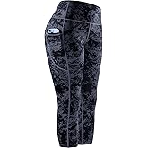 CADMUS High Waisted Workout Legging Capri for Women Athletic Yoga Pants with Two Side Pockets
