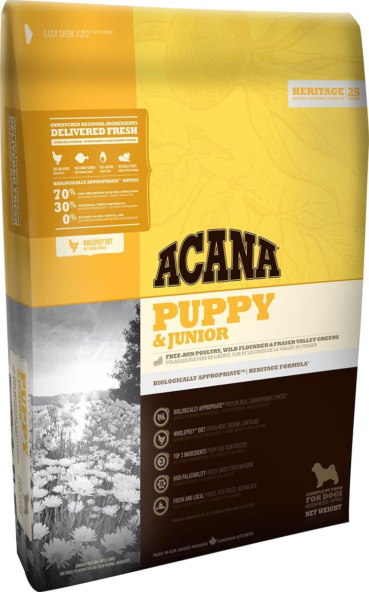 Acana Puppy and Junior Dog Food, 11.4 kg, Rood, 11.4 kg (Pack of 1)