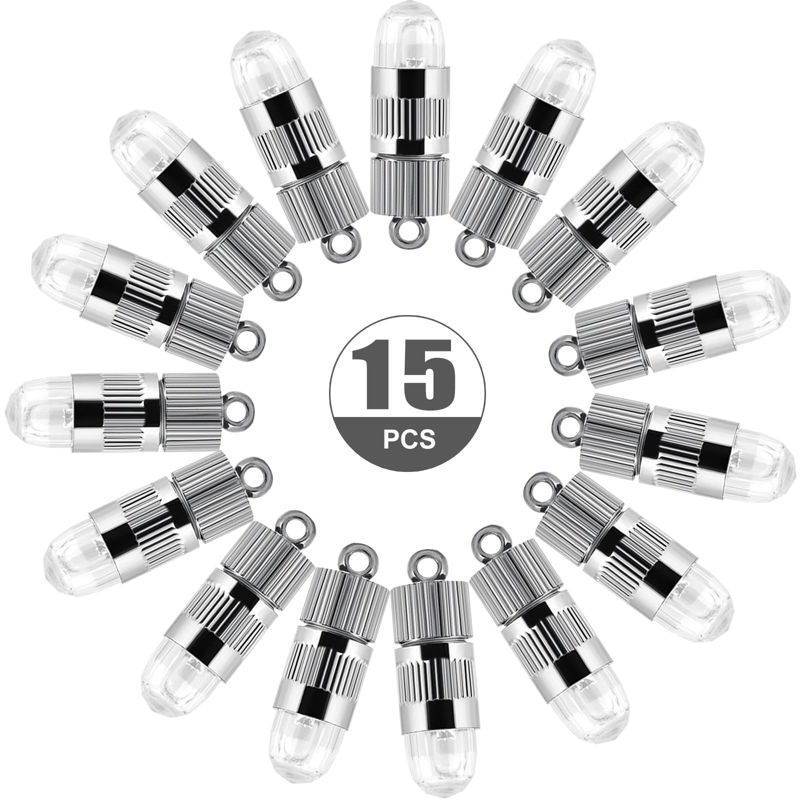 LIHAO LED Balloon Lights, Set of 15 Mini LED Bulbs for Lantern Chinese Paper, Wedding Decoration, Party - Cool White