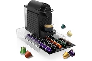 DIOZYRA Coffee Pod Holder for Counter,Acrylic K Cup Holder Organizer with Sliding Storage Drawers,Coffee Capsule Organizer Co