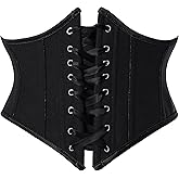 Scarlet Darkness Women's Corset Belt Renaissance Underbust Corset Floral Lace Up Boned Waist Belts