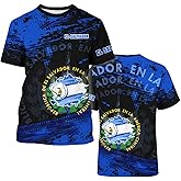 DFZ Men's El Salvador Flag Shirt Novelty Tee Graphic Print Unisex Short Sleeve Top El Salvador Jersey