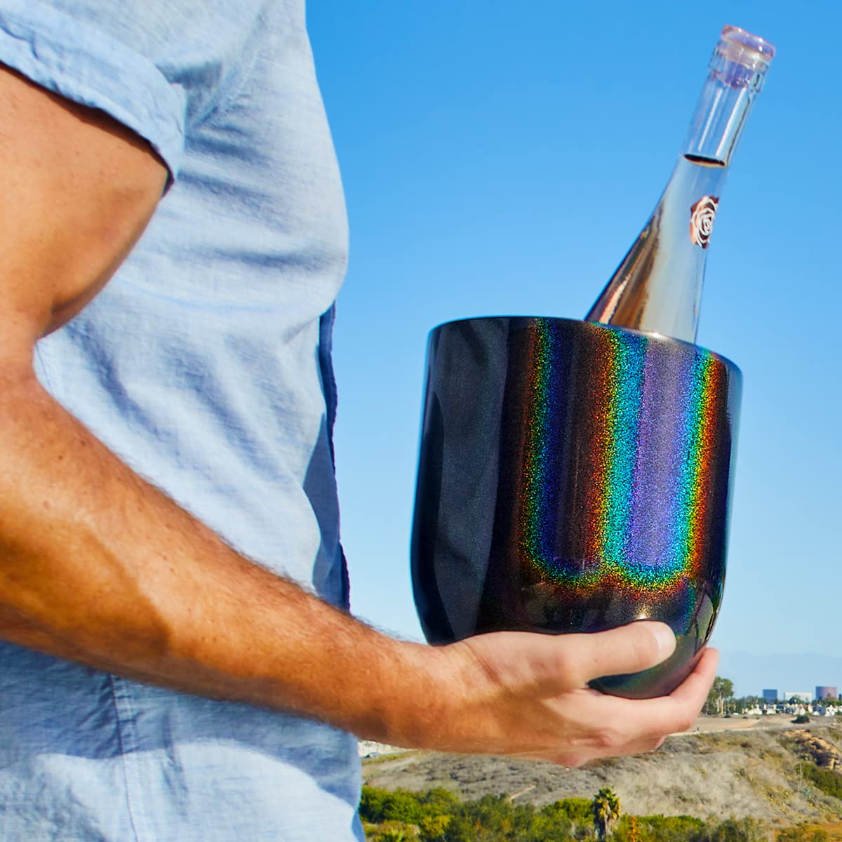 SNOWFOX Premium Vacuum Insulated Stainless Steel Ice Bucket with Lid/Tongs, Non-Rubber Bottom, Home Bar Accessories, Bartending Ice Buckets for Parties, Outdoor Entertaining Supplies, 3L, Steel