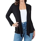 Azules Long Sleeve Open Front Cardigan for Women – Lightweight Rayon Sweater, Soft Flowy Layer for Casual or Dressy Outfits