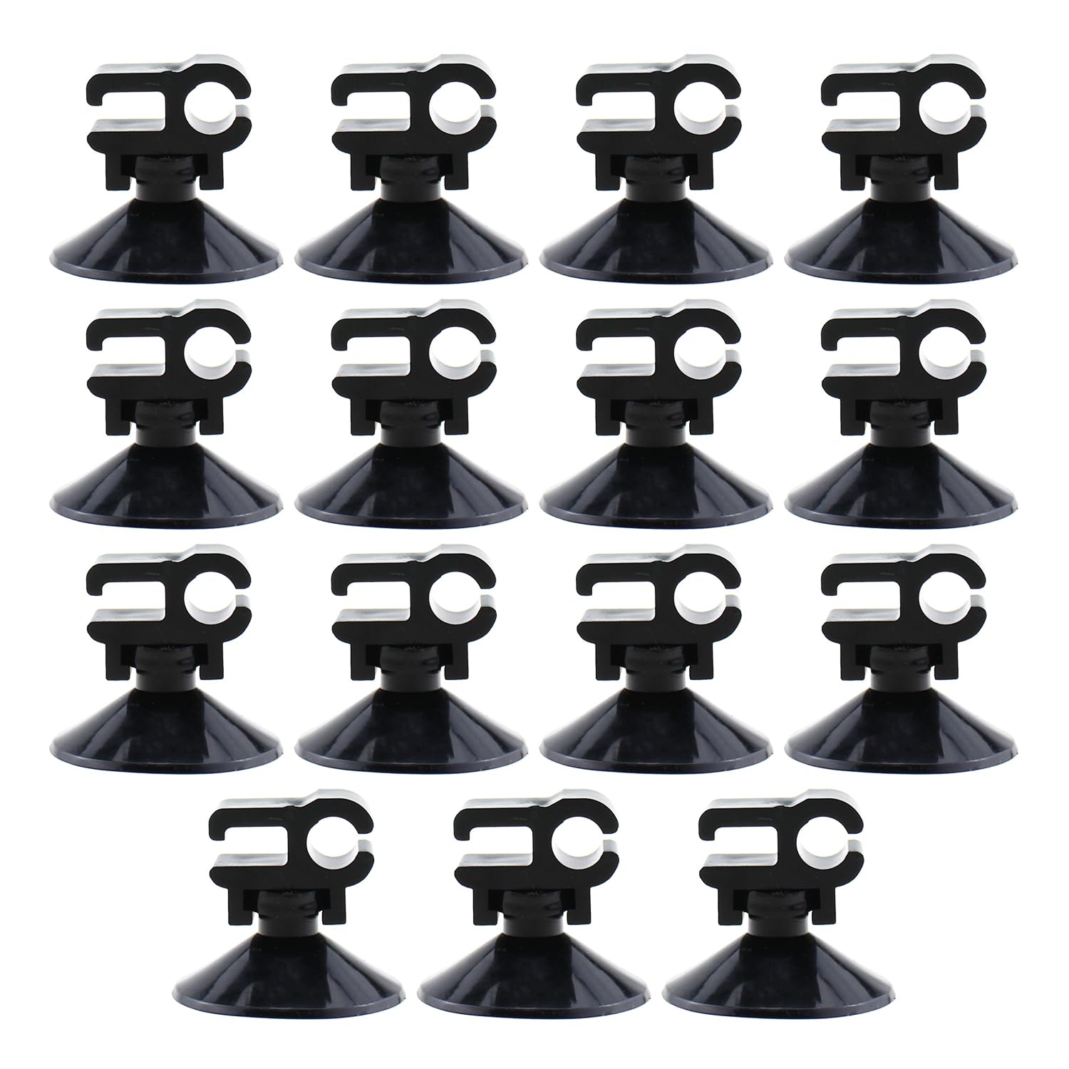 Photo 1 of RLECS 15PCS Black Aquarium Suction Cup Clip 28x20mm Oxygen Tube Hose Pump Power Cord Double Head Snap Cable Organiser Suction Cup Aquarium Accessories