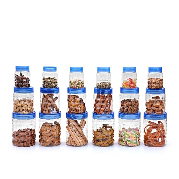 Cello Checkers Plastic Container Set, 18-Pieces, Blue