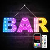 LemonNova 30" x10 Open Sign for Buiness Bar Open Signs with Remote Controls, Smart App, DIY Editor Colours Sign Flashing Light for Storefront Window Bar Salon Cafes Retail Shops