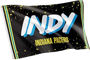Desert Cactus Indiana Pacers Flag NBA 100% Polyester Indoor Outdoor 3x5 feet National Basketball Association Team Flags (Flag City Edition 2023 B)
