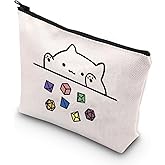 TSOTMO Cat Throwing Dice Bag of Holding Zipper Pouch Gamer Dice Game Makeup Bag Funny Gaming Gift for Women