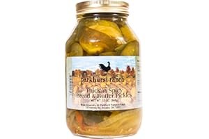 Parkhurst Ranch Thick & Spicy Bread & Butter Pickles | Sliced | Sweet | Tarty | Organic | Non-GMO | Simple Ingredients | Homemade | Old Fashioned | 32 oz
