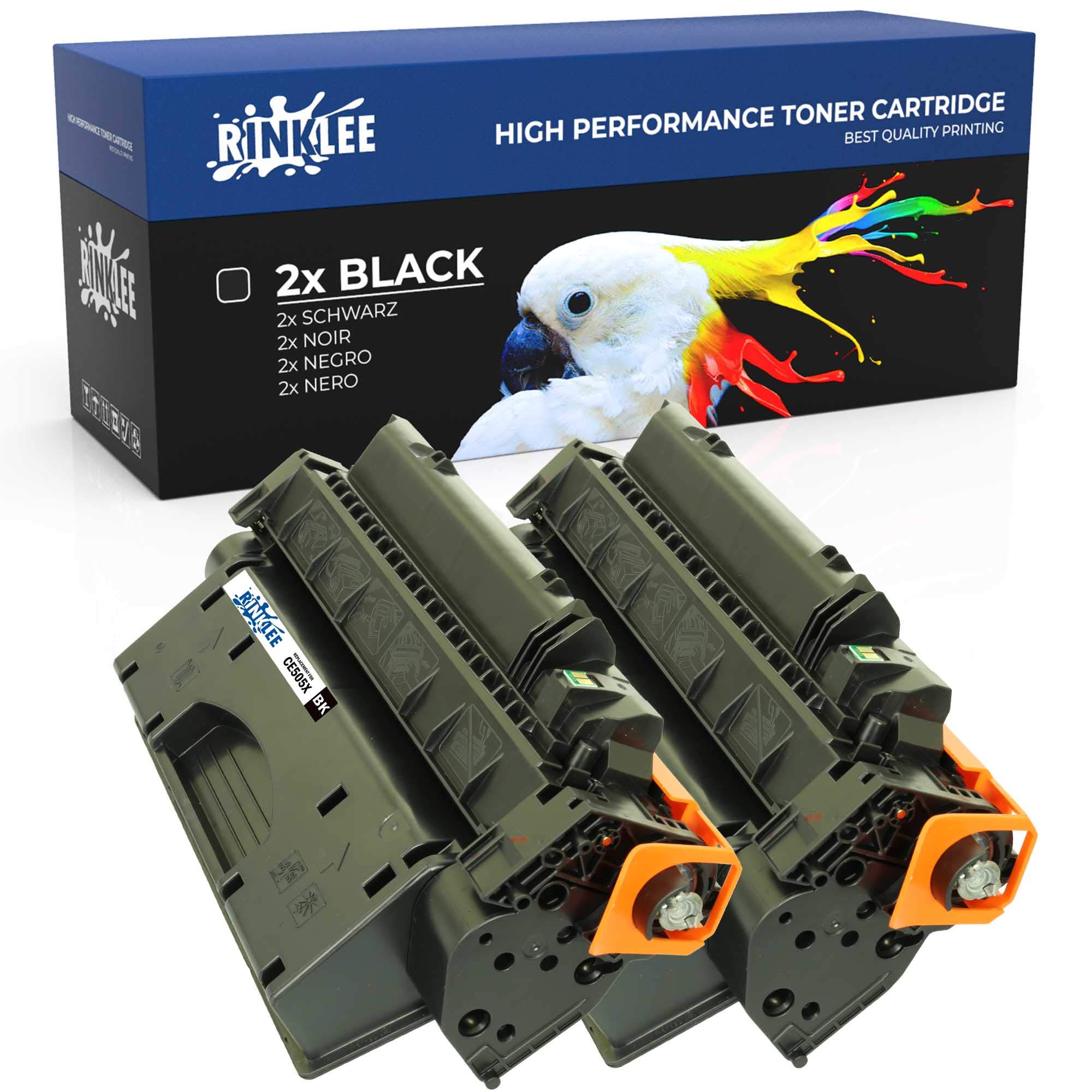 RINKLEE CE505X 05X Toner Cartridge Compatible with HP LaserJet P2050 P2053 P2054 P2055 P2055d P2055dn P2055x P2056 P2057 | High Yield 6500 Pages | Black, 2-Pack