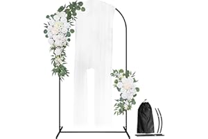GILPWA Wedding Arch Backdrop Stand, 7.2FT Backdrop Stand Balloon Arch Frame, Metal Arch Backdrop Stand for Birthday Party Baby Shower Ceremony Decoration Black