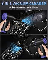 CLEVAST Compressed Air Duster 3-Speed with LED Light, Cordless 7800mAh, Nozzle view 2