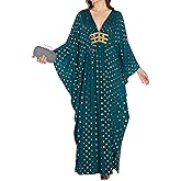 Bsubseach Kaftan Dresses for Women Polka Dot Batwing Sleeve Caftans Moo Moos for Women Plus Size Beach Vacation Coverup Green