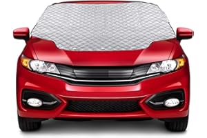 Gintenco Car Windshield Snow Cover, Frost Ice Windscreen Covers with Magnetic Edges, 4 Layers Thickness Snow Protector Covers