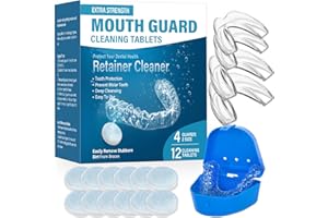 ZEBRUSH Mouth Guar_d for Clenching Teeth at Night,Reusable Night Guar_ds for Teeth Grinding with 12 Cleaning Tablets,Nighttime Protection for Teeth - 4 Pack / 2 Sizes