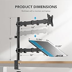 HUANUO Laptop Monitor Mount, Single Monitor Desk