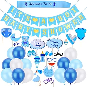 it's a boy flowers and balloons