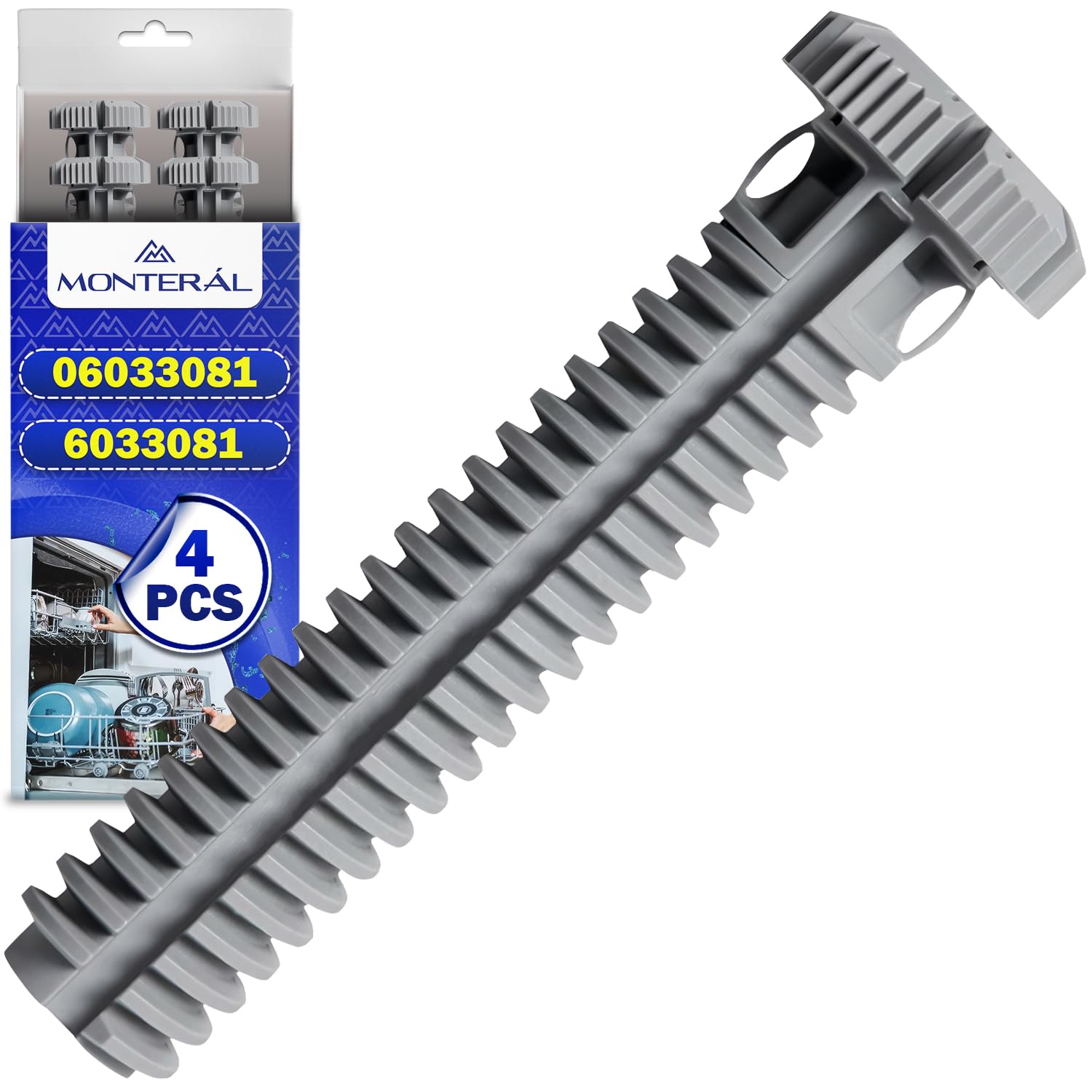 4 Pieces Feet for Dishwasher with Original Code 6033081 06033081 for Miele G1xxx–G7xxx - Warranty 10 Years - MONTERAL