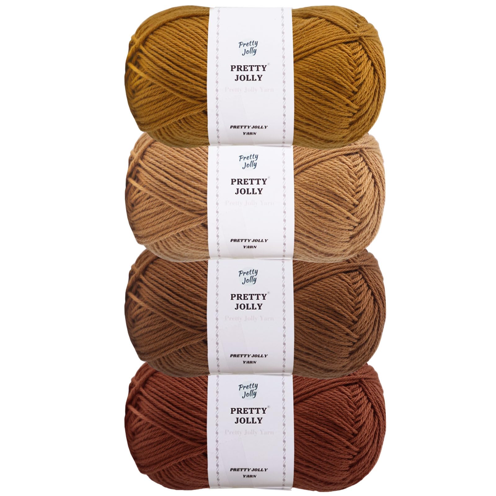 Pretty Jolly 4 Skeins Soft Baby Yarn, 100% Cotton, Crochet & Knitting, 4 Ply, Fingering Weight, Blanket Yarn for DIY Craft Total Length 4×160m/4×50g (Set 12) — image 1