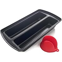Mwnxia Lasagna Dual Pan Nonstick | Bread Baking Pan | Loaf Tin 15" x 8.5" x 3" Complete with One Silicone Oven Mitt…