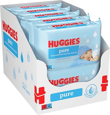 Pure Toallitas para Bebé, 99% Agua Pura, 18 Packs de 56, Total 1008 Toallitas, packaging may vary