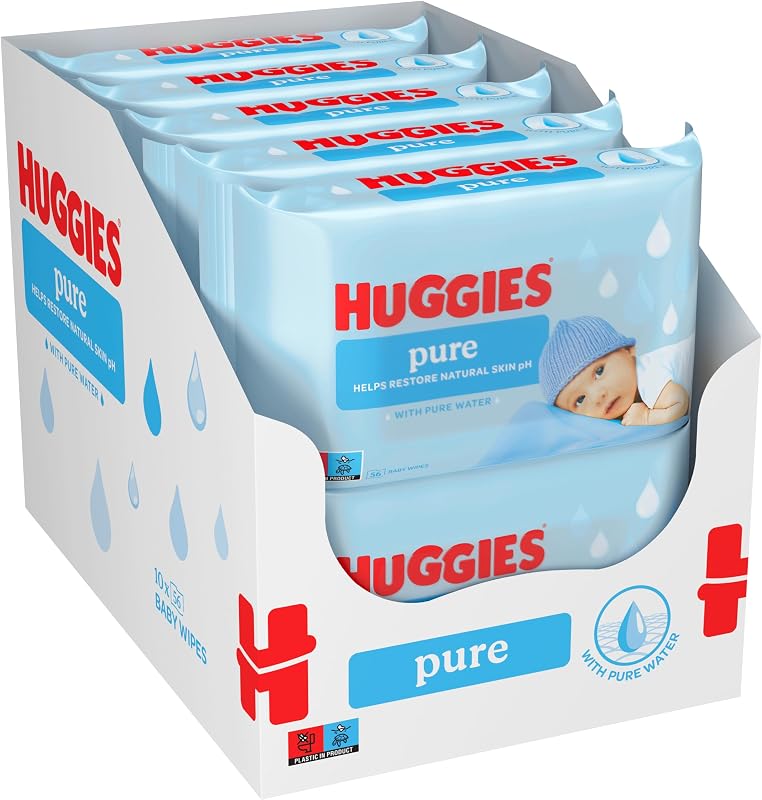Lenços umedecidos huggies pure - 18 x 56 pacotes (1008 lenços umedecidos)