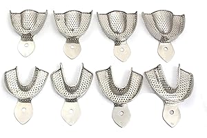 GS ONLINE Dental Impression Tray Set, 8 Pcs, Stainless Steel Dental Instruments by G.S Online Store
