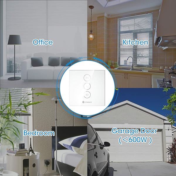 WiFi Interruptor de Persiana Etersky Interruptor Persianas Wifi Control de APP y con Temporizador Compatible con EchoDotTap y Google Home para Motor Persiana Motor ToldoLED Controlable