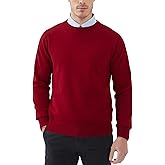 Kallspin Men's Crew Neck Sweater Pullover Regular Fit Pure Cotton Long Sleeve Lightweight Knit Casual Everyday Layering