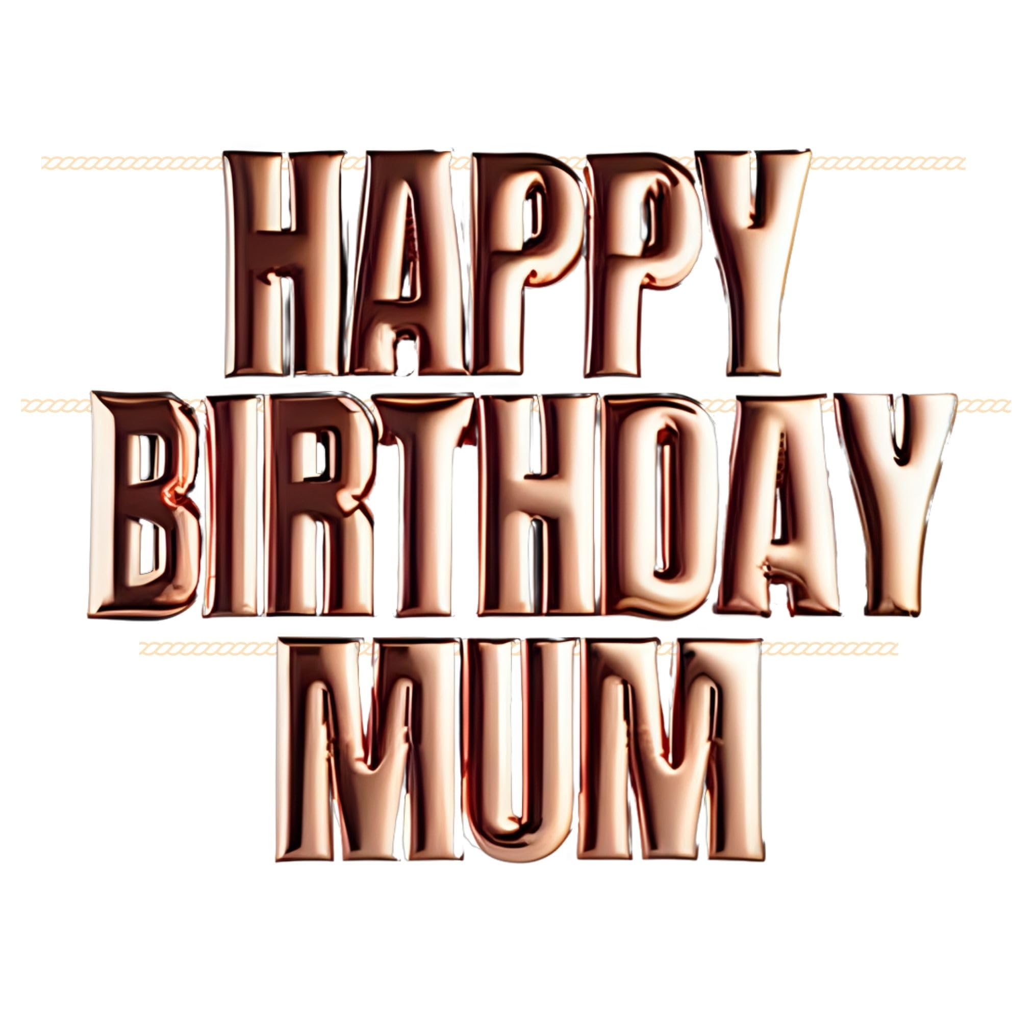 AKH® Happy Birthday Mum Balloon Decoration Set | Birthday Balloons Party Decoration Foil Balloons with Ribbon & Straws | Happy Bday Banner For Mother