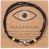 DATOA Evil Eye Protection Rope Bracelets Negative Energy Blocker Colorful Weaven Bracelet for Women Men Gifts for Him Her
