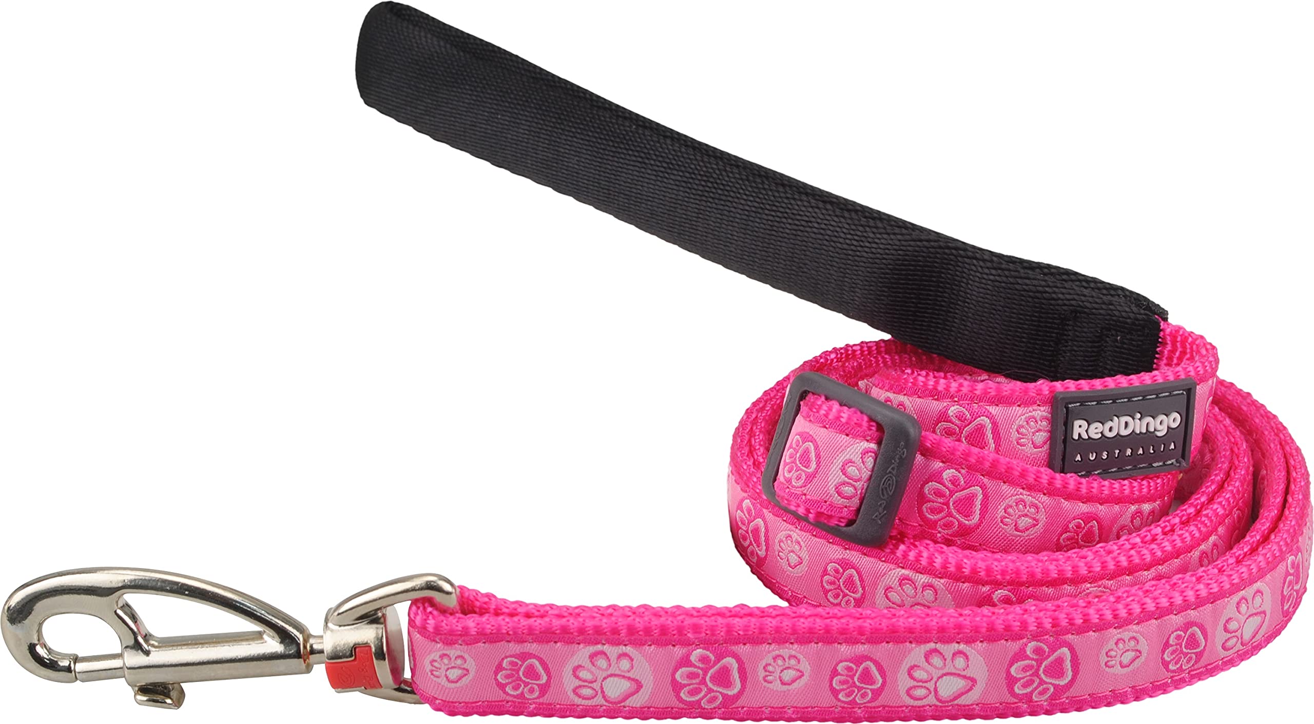 Red Dingo Pet Leash, Paw Impressions Hot Pink, 15mm
