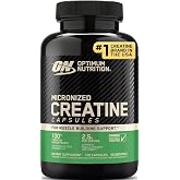 Optimum Nutrition Micronized Creatine Monohydrate Capsules, 100 Ct | Micronized Creatine Monohydrate Capsules, Easy to Swallo