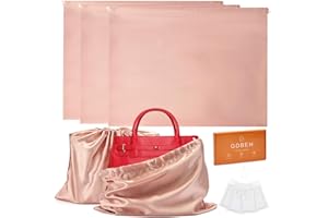GDBEH 3 Pack Dust Bags for Purses and Handbags，Silk Purse Dust Bags for Storage， With Drawstring Large Dust Bags for Handbag， Dust Covers for Purse Shoes Boots