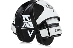ZHONGLE Essential Curved Punching Mitts for Boxing and MMA, Boxing Gloves for Men and Women Ultimate Boxing Mitts & Pads Training Gear for Athletes Muay Thai Pads for Sparring & Training Boxing Pads