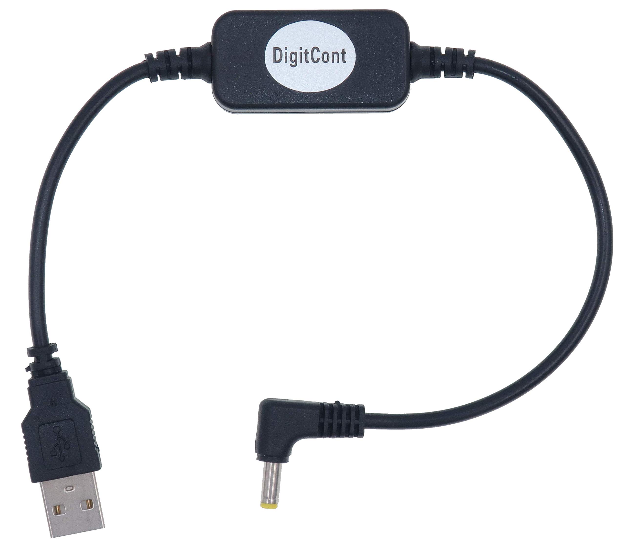 DigitCont USB 5V to DC 12V 4mm x 1.7mm Power Cable, Compatible with