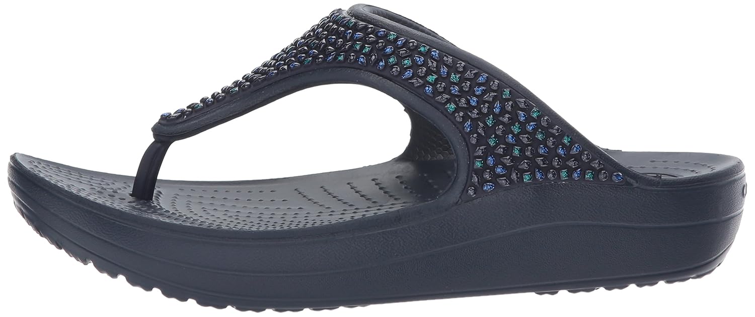 crocs women's sloane embellished flip-flops